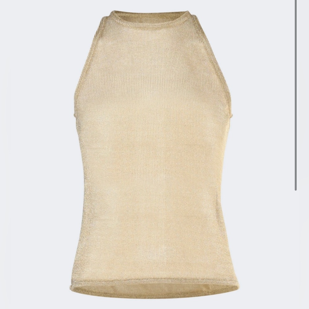 LE SEMAINE PARIS LA SEMAINE TANK TOP GOLD SIZE 38 /US 6 NWT